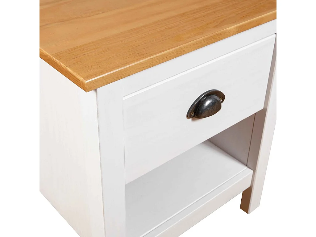 2er-Set Nachttische Nachtschrank Hill 46x35x49,5 cm Massivholz Kiefer -RN15822