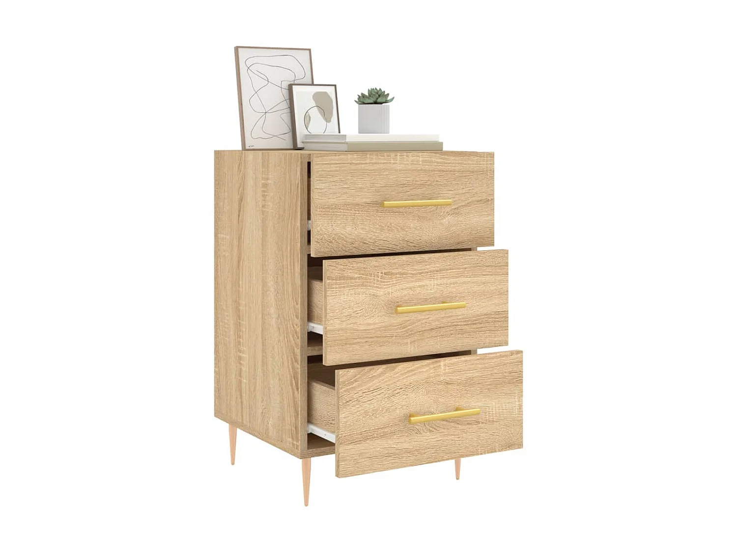 Nachttisch Nachtschrank Sonoma-Eiche 40x40x66 cm Holzwerkstoff -RN19796