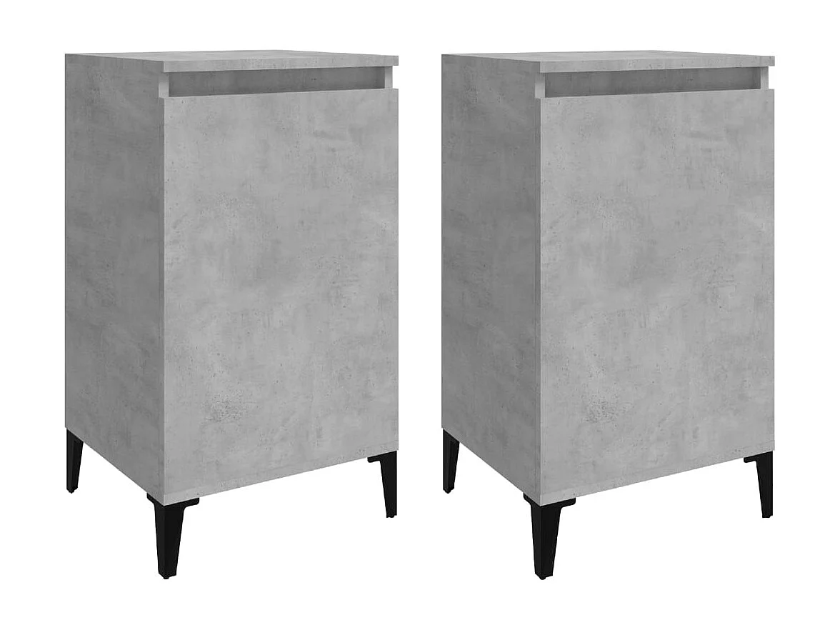 2er-Set Nachttische Nachtschrank Betongrau 40x35x70 cm Holzwerkstoff -RN67709