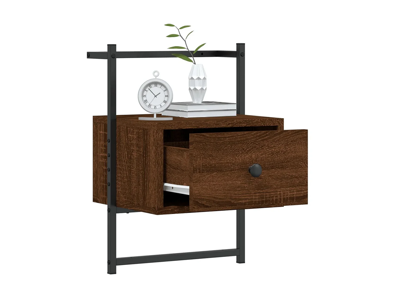 2er-Set Wand-Nachttische Nachtschrank Braun Eiche 35x30x51 cm Holzwerkstoff -RN94514