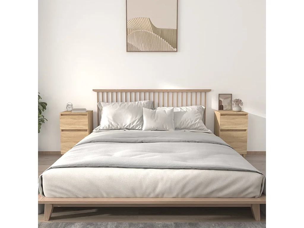2er-Set Nachttische Nachtschrank Sonoma-Eiche 40x35x70 cm -RN15513