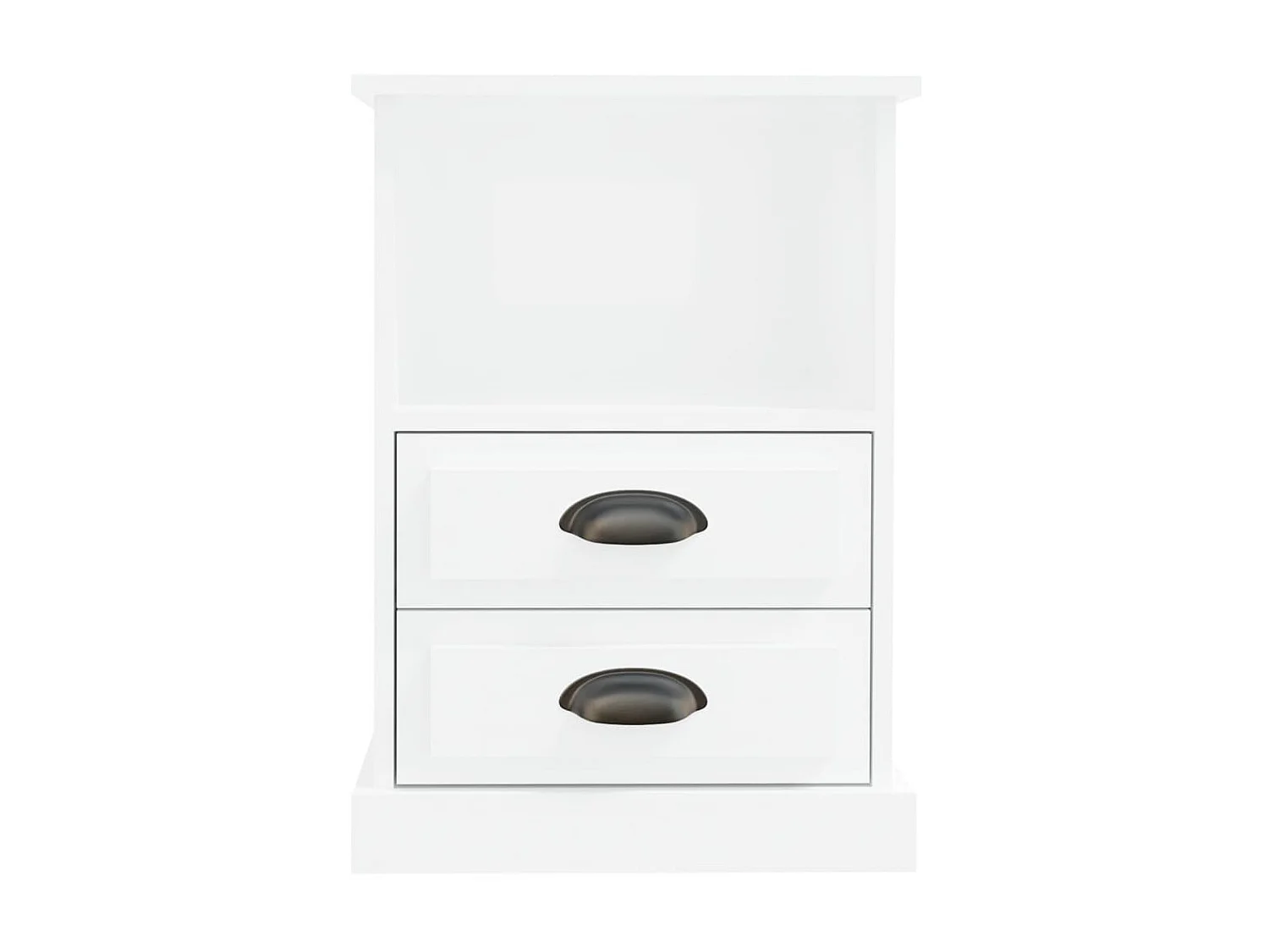 2er-Set Nachttische Nachtschrank Hochglanz-Weiß 43x36x60 cm -RN35682