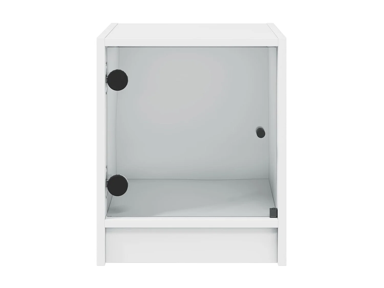 Nachttisch Nachtschrank mit Glastür Weiß 35x37x42 cm -RN94359