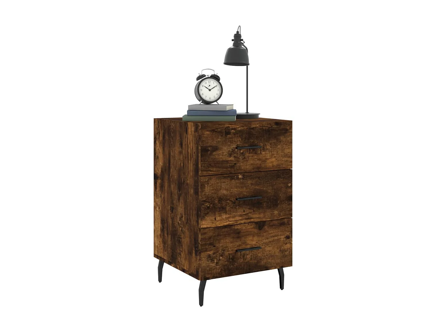 Nachttisch Nachtschrank Räuchereiche 40x40x66 cm Holzwerkstoff -RN42097