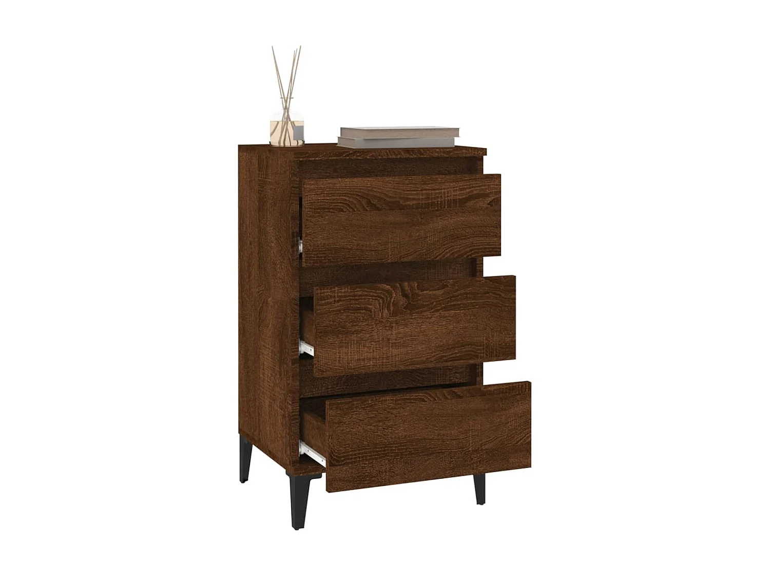 Nachttisch Nachtschrank Braun Eichen-Optik 40x35x70 cm Holzwerkstoff -RN24219