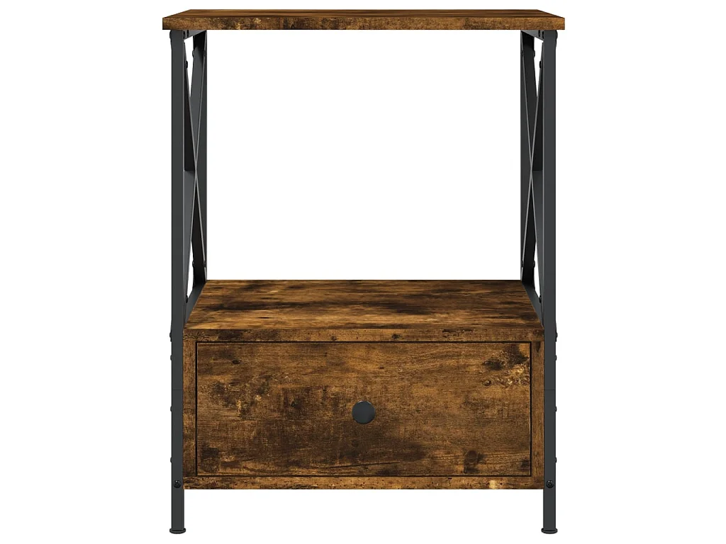 Nachttisch Nachtschrank Räuchereiche 50x41x65 cm Holzwerkstoff -RN92883