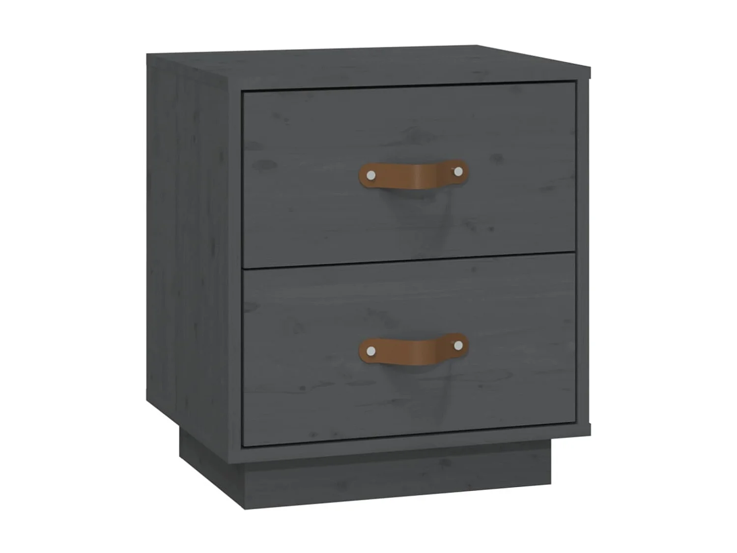 2er-Set Nachttische Nachtschrank Grau 40x34x45 cm Massivholz Kiefer -RN80004