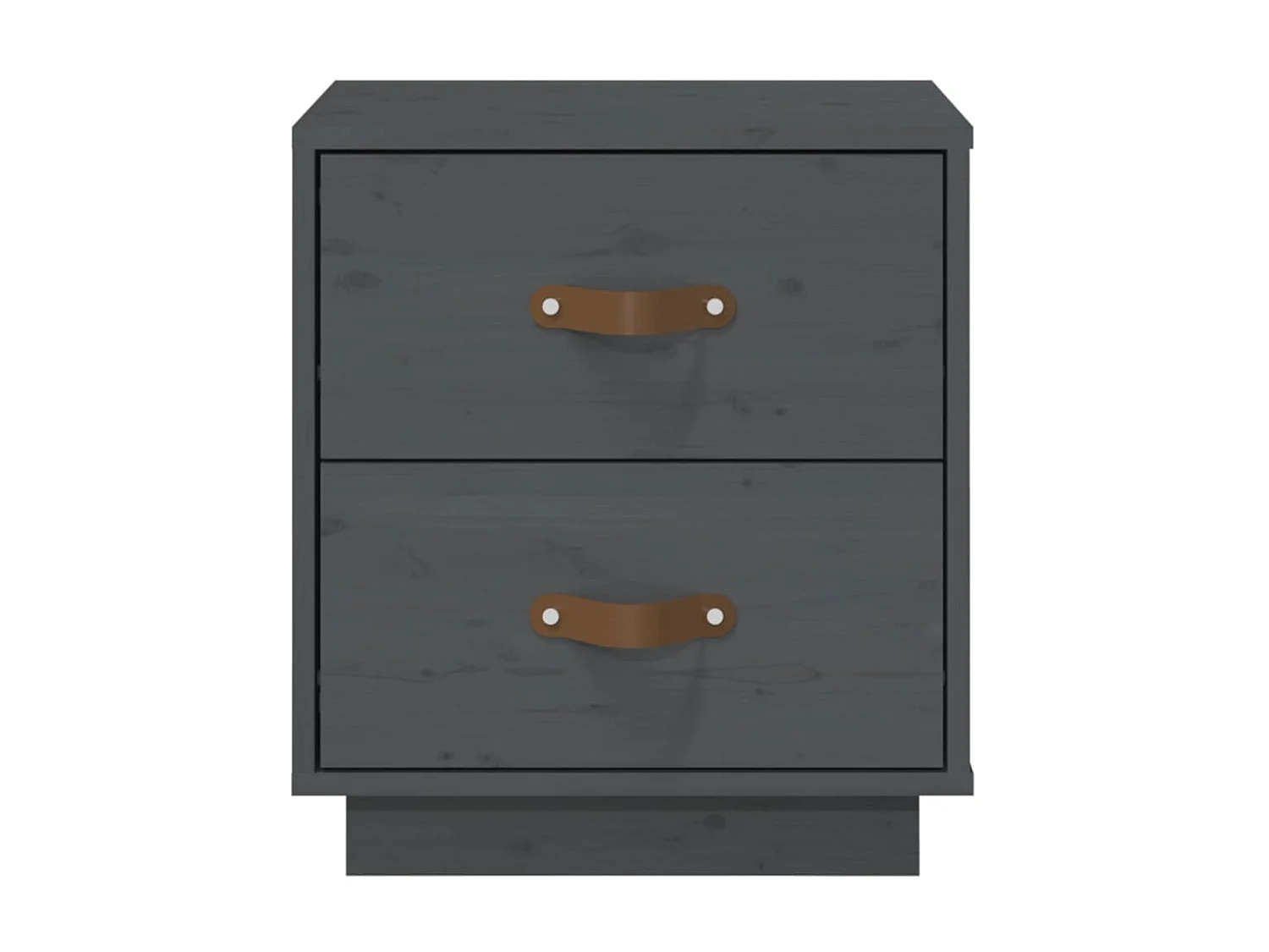 2er-Set Nachttische Nachtschrank Grau 40x34x45 cm Massivholz Kiefer -RN80004