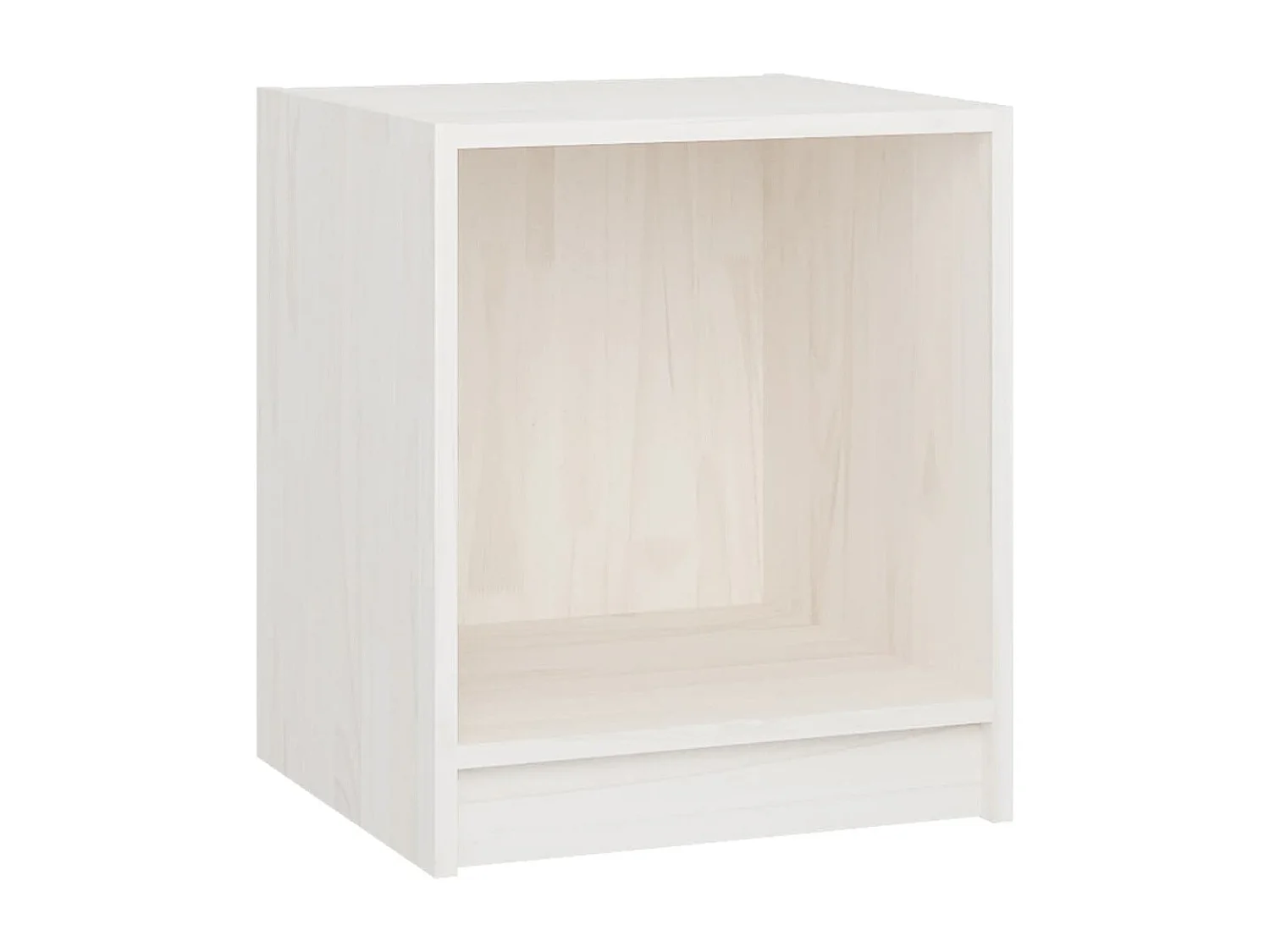 2er-Set Nachttische Nachtschrank Weiß 35,5x33,5x41,5 cm Massivholz Kiefer -RN85936