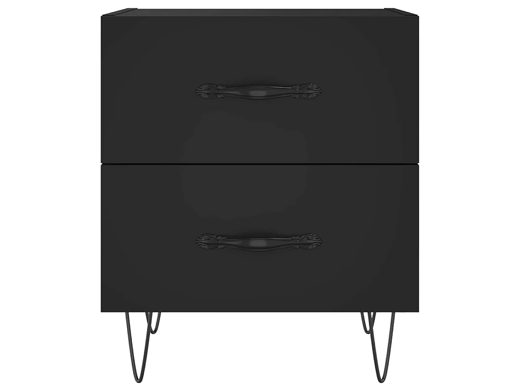 2er-Set Nachttische Nachtschrank Schwarz 40x35x47,5 cm Holzwerkstoff -RN41367