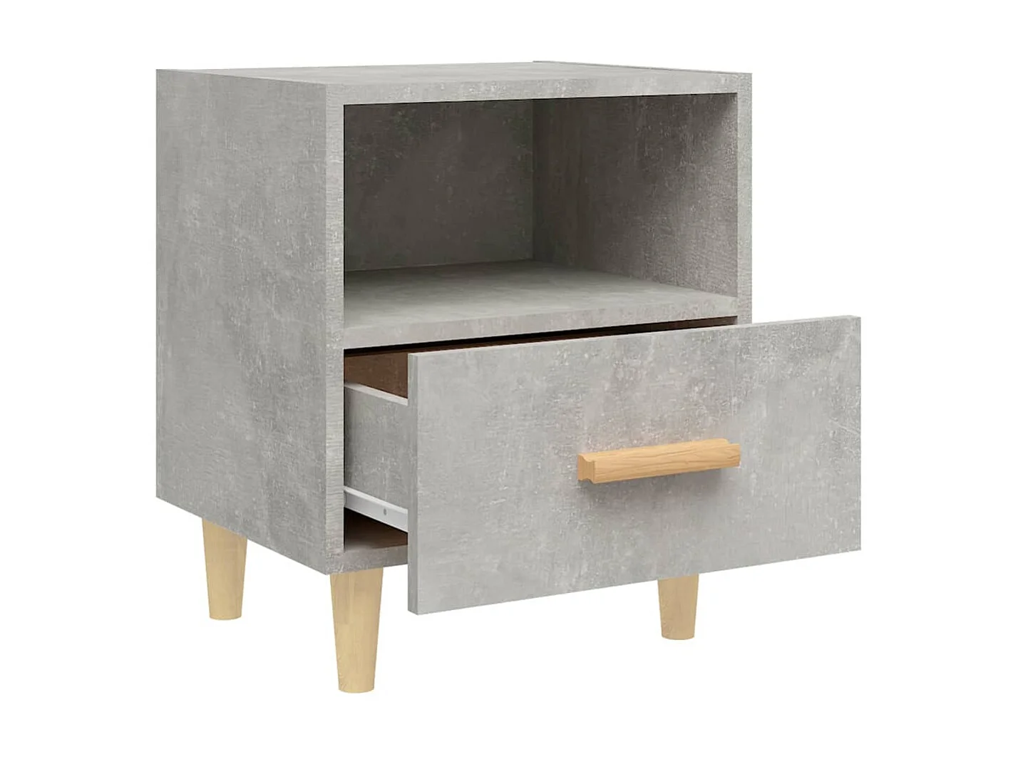 2er-Set Nachttische Nachtschrank Betongrau 40x35x47 cm -RN34878