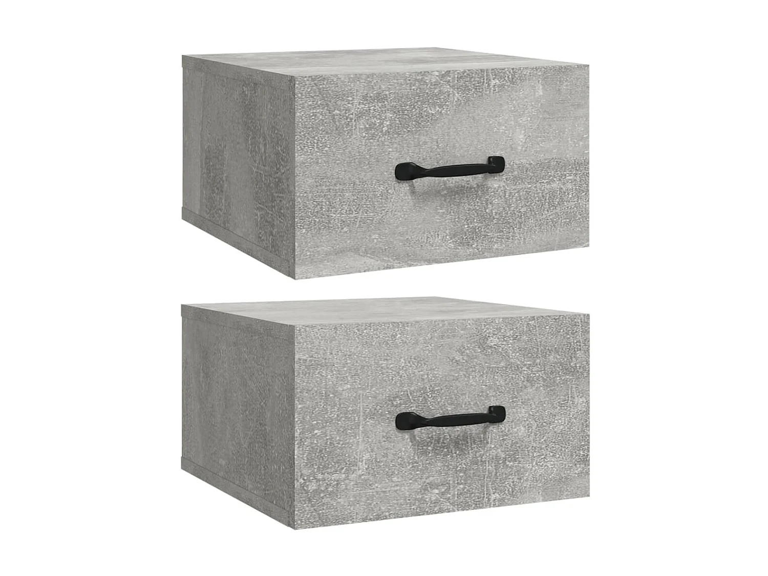 2er-Set Wand-Nachttische Nachtschrank Betongrau 35x35x20 cm -RN63664