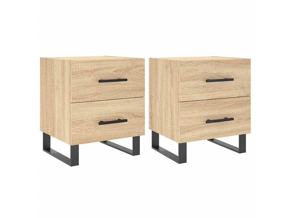 2er-Set Nachttische Nachtschrank Sonoma-Eiche 40x35x47,5 cm Holzwerkstoff -RN21636
