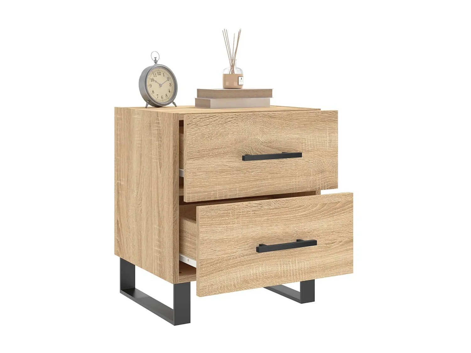 2er-Set Nachttische Nachtschrank Sonoma-Eiche 40x35x47,5 cm Holzwerkstoff -RN21636