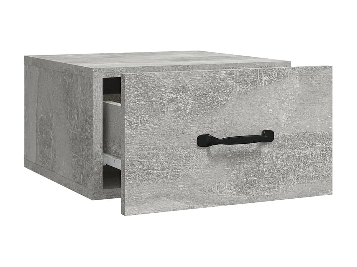 Wand-Nachttisch Betongrau Nachtschrank 35x35x20 cm -RN11272
