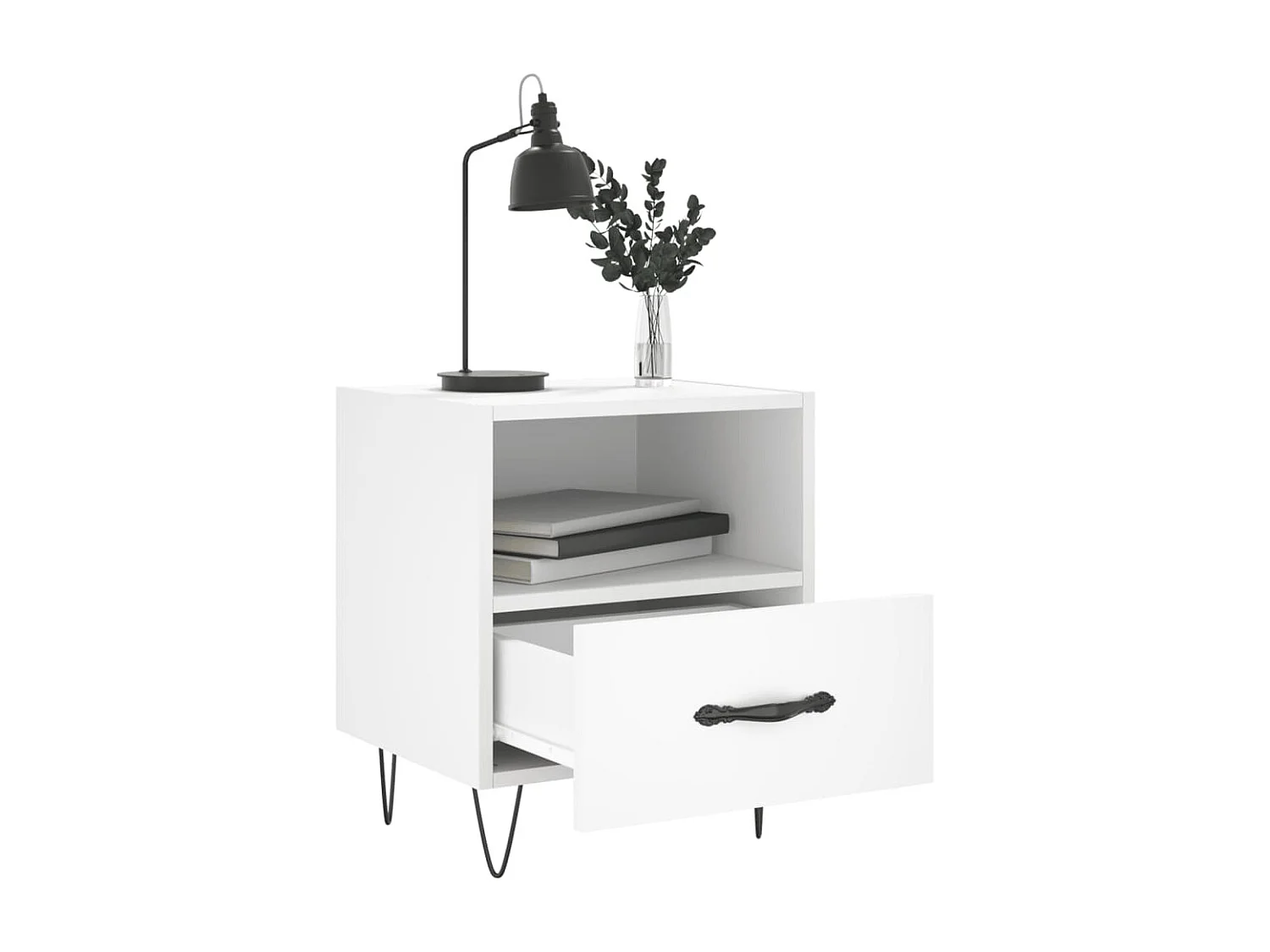 2er-Set Nachttische Nachtschrank Weiß 40x35x47,5 cm Holzwerkstoff -RN92392