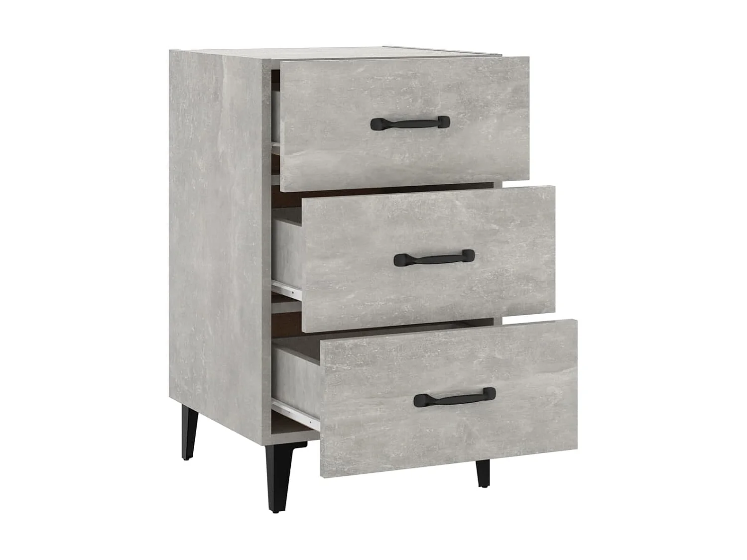 Nachttisch Betongrau Nachtschrank 40x40x66 cm Holzwerkstoff -RN23888