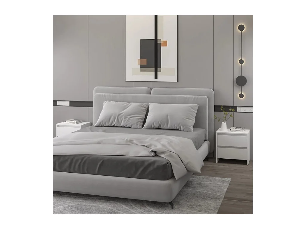 2er-Set Nachttische Nachtschrank Weiß 45x34,5x44,5 cm Holzwerkstoff -RN87244
