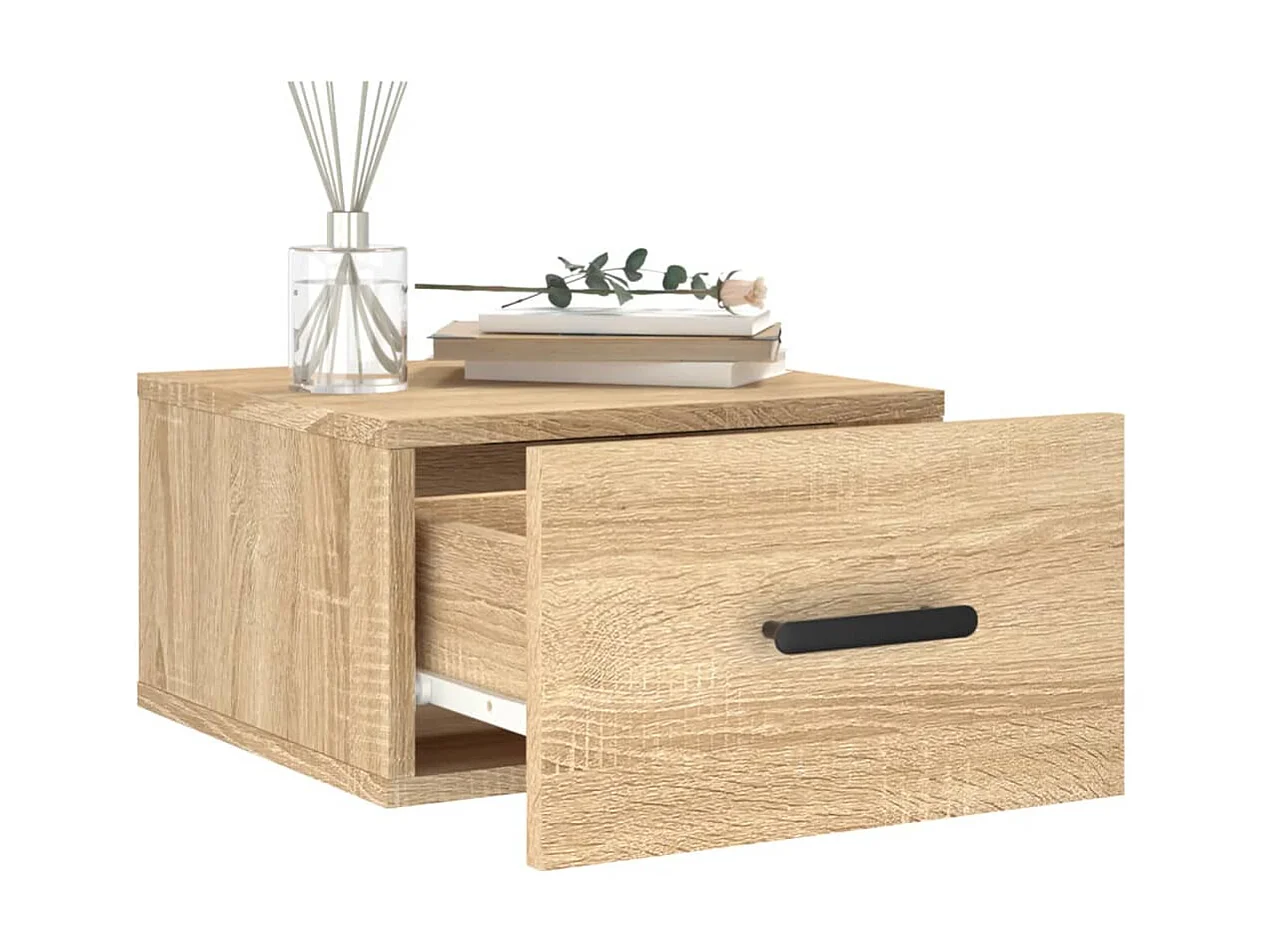 2er-Set Wand-Nachttische Nachtschrank Sonoma-Eiche 35x35x20 cm -RN94193