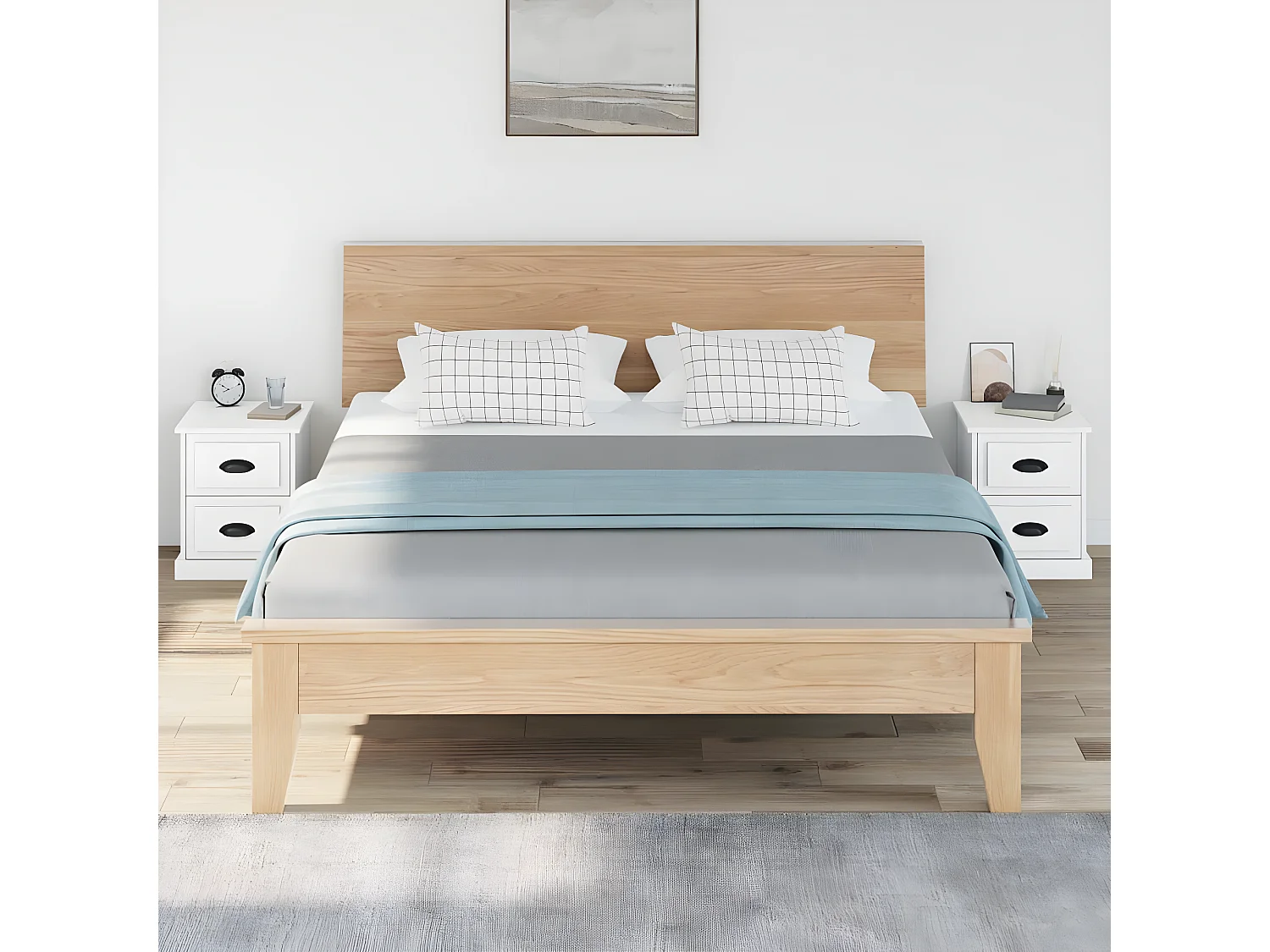 2er-Set Nachttische Nachtschrank Weiß 39x39x47,5 cm Holzwerkstoff -RN41158