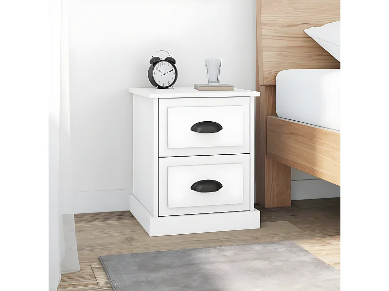 2er-Set Nachttische Nachtschrank Weiß 39x39x47,5 cm Holzwerkstoff -RN41158