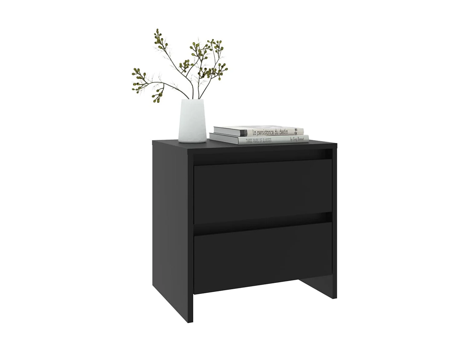 2er-Set Nachttische Nachtschrank Schwarz 45x34,5x44,5 cm Holzwerkstoff -RN45452