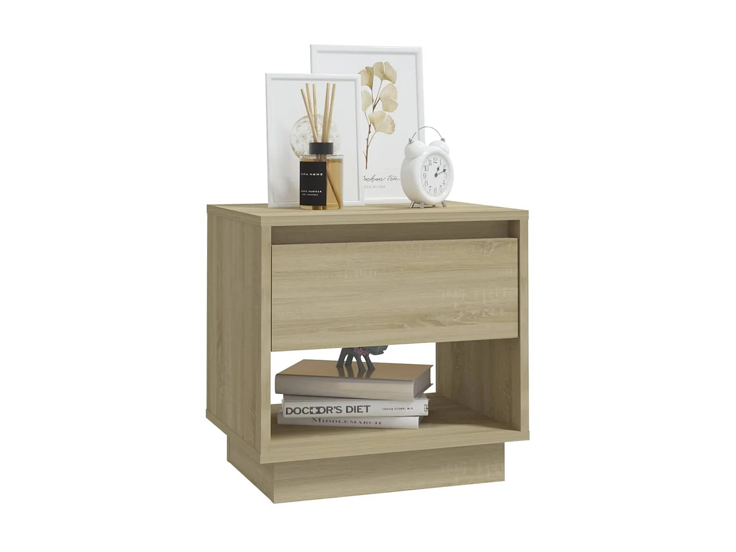 2er-Set Nachttische Nachtschrank Sonoma-Eiche 45x34x44 cm Holzwerkstoff -RN36307