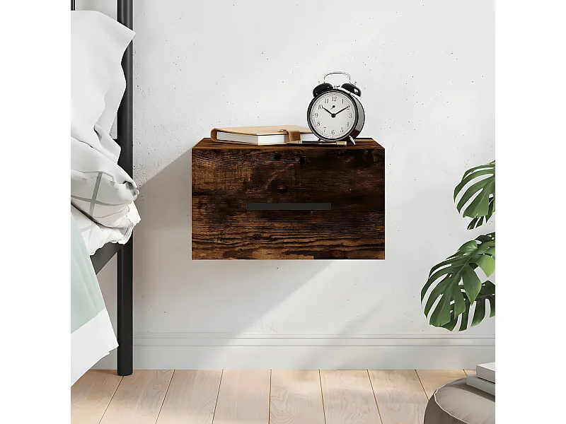 Wand-Nachttisch Nachtschrank Räuchereiche 35x35x20 cm -RN63301