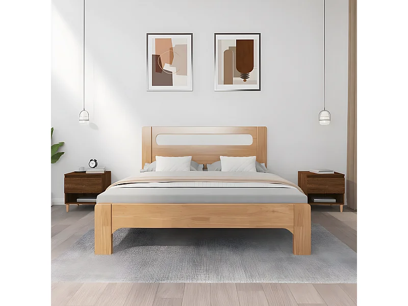 2er-Set Nachttische Nachtschrank Braun Eichen-Optik 50x46x50 cm Holzwerkstoff -RN80820