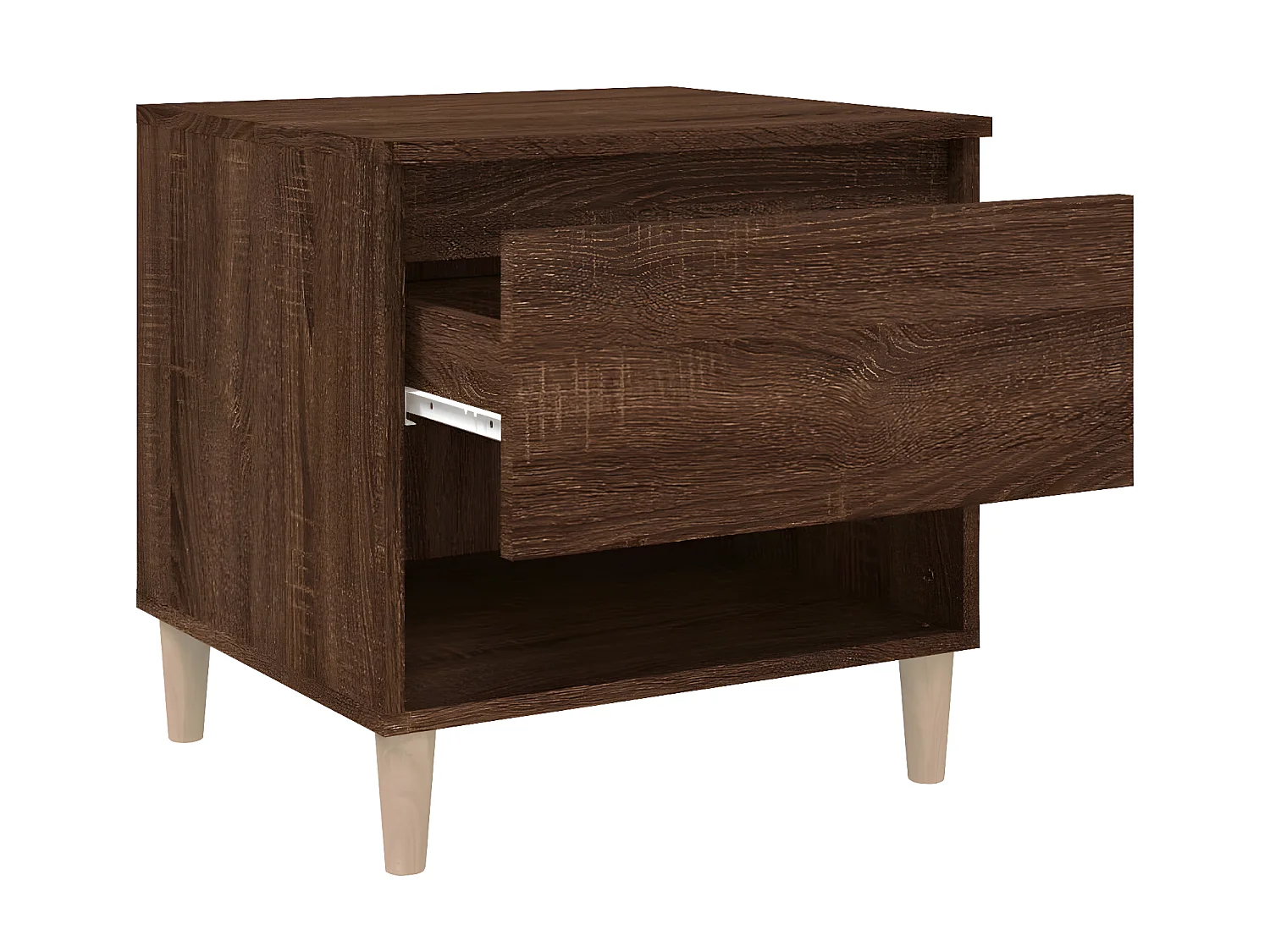 2er-Set Nachttische Nachtschrank Braun Eichen-Optik 50x46x50 cm Holzwerkstoff -RN80820