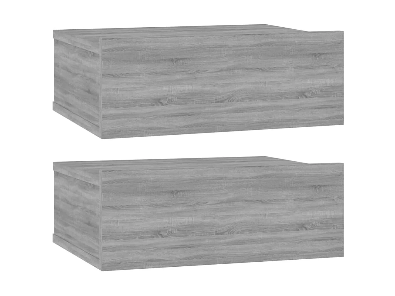 Hängende 2er-Set Nachttische Nachtschrank Grau Sonoma 40x30x15 cm -RN30022