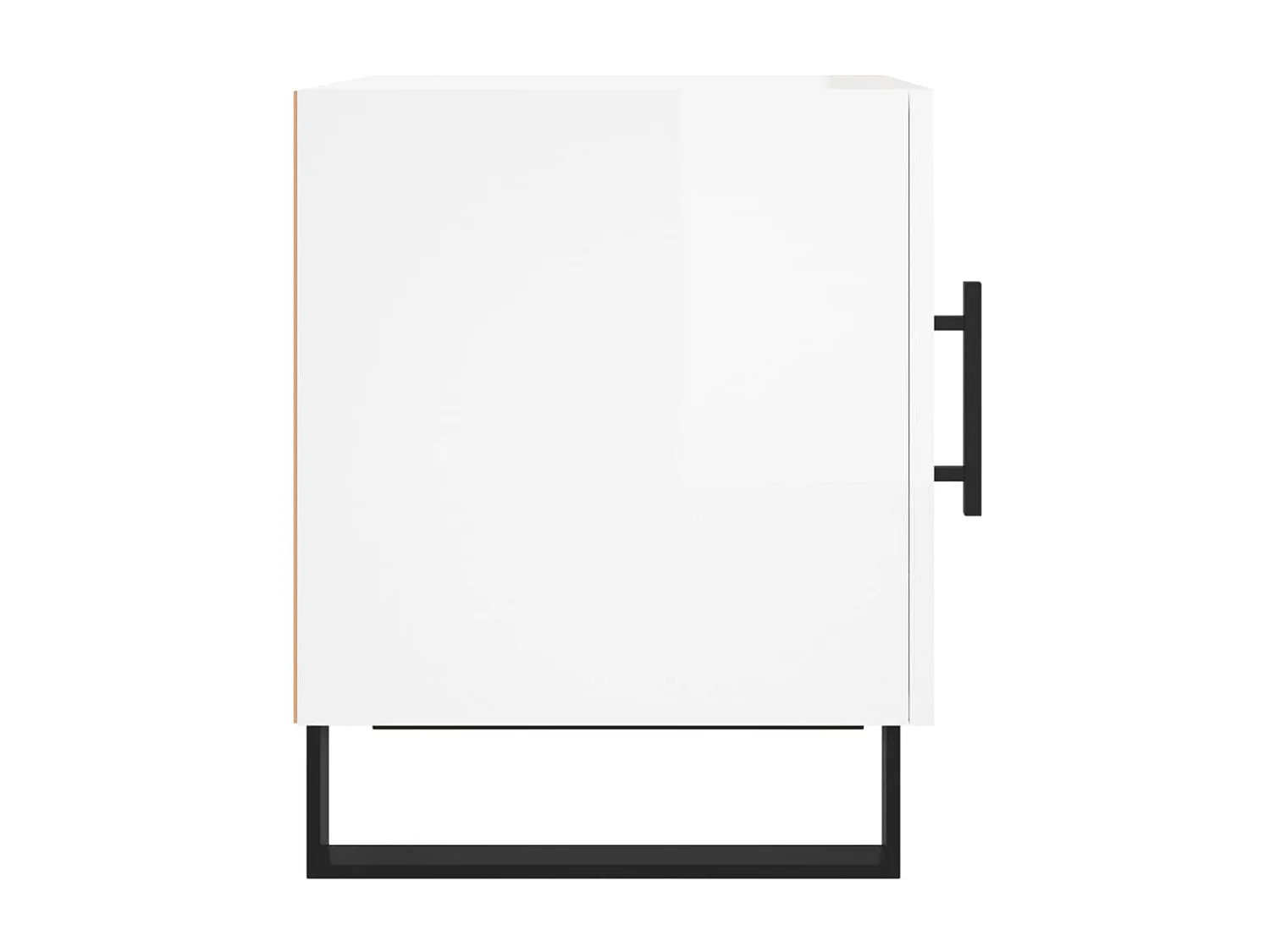 Nachttisch Nachtschrank Hochglanz-Weiß 40x40x50 cm Holzwerkstoff -RN32886