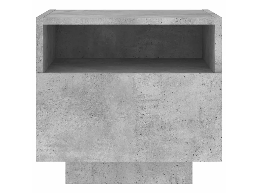 Nachttisch Nachtschrank mit LED-Leuchten Betongrau 40x39x37 cm -RN42461
