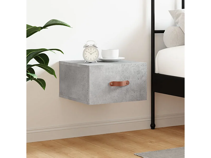 Wand-Nachttisch Betongrau Nachtschrank 35x35x20 cm -RN33266
