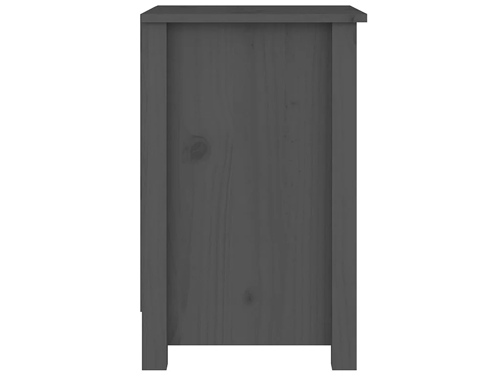2er-Set Nachttische Nachtschrank Grau 40x35x55 cm Massivholz Kiefer -RN51645