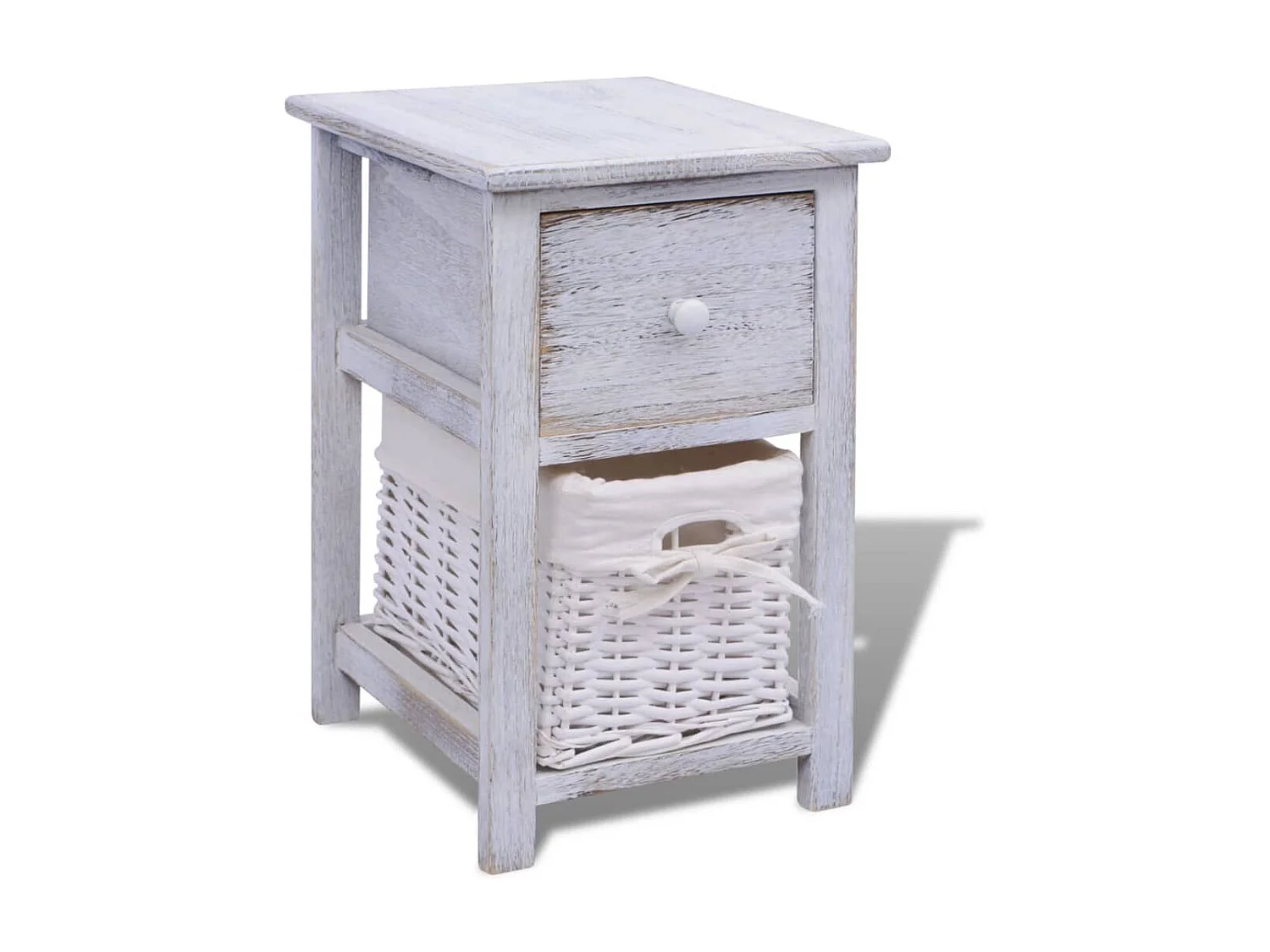 Nachttisch Holz Nachtschrank Weiß -RN32627