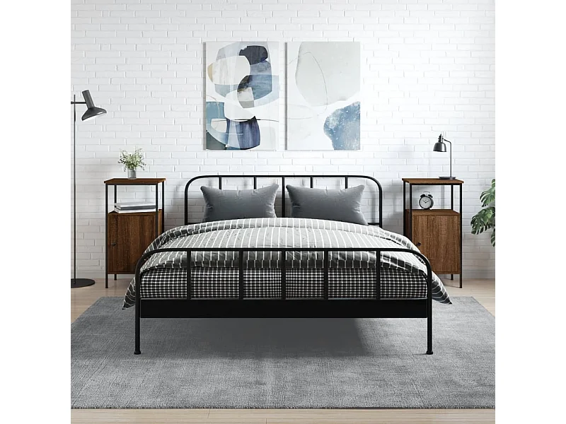 2er-Set Nachttische Nachtschrank Braun Eichen-Optik 41x31x80 cm Holzwerkstoff -RN68511