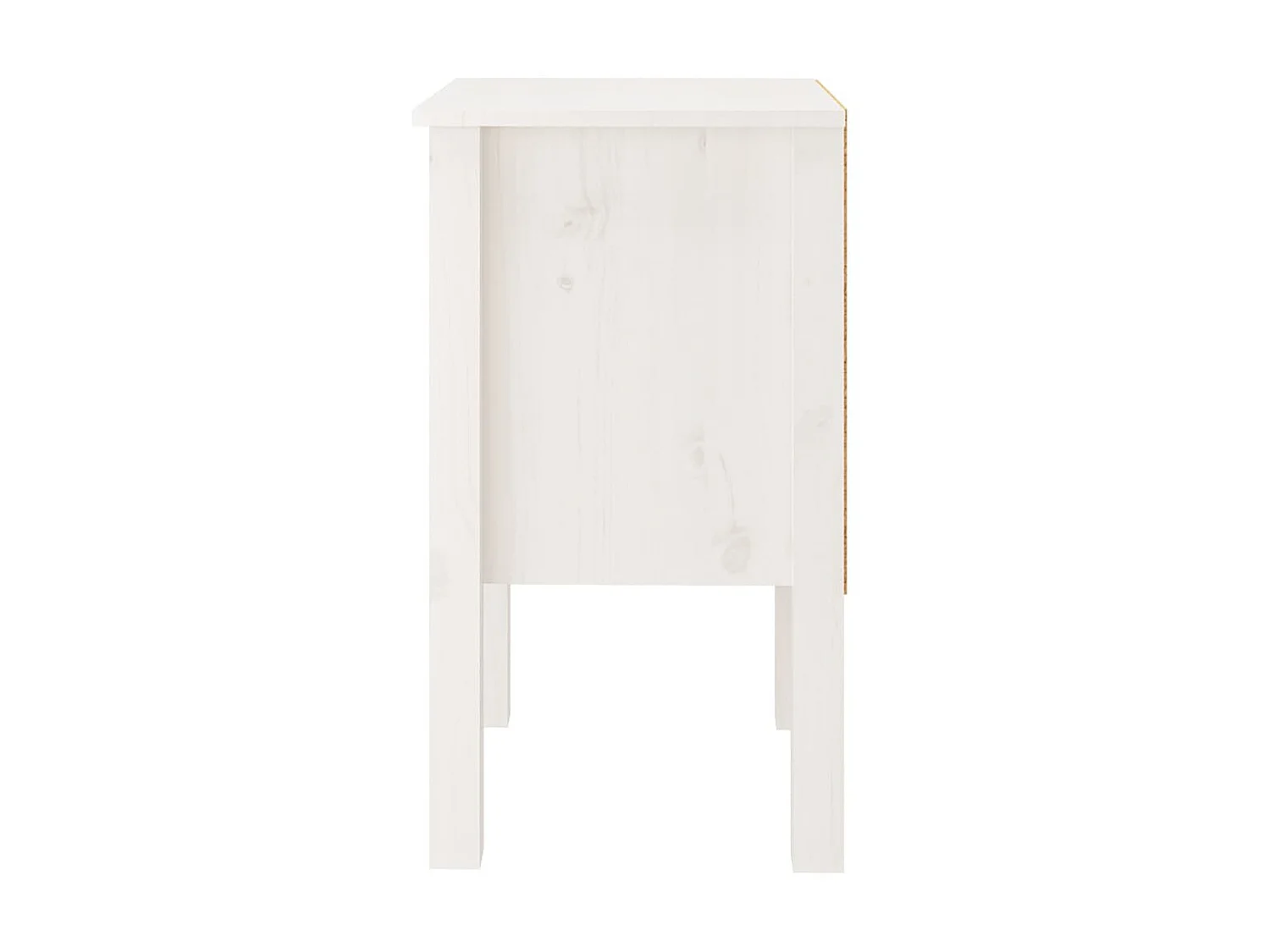 Nachttisch Nachtschrank Weiß 40x35x61,5 cm Massivholz Kiefer -RN15328