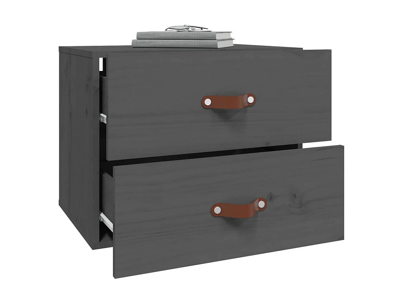 Wand-Nachttisch Grau Nachtschrank 50x36x40 cm -RN32684