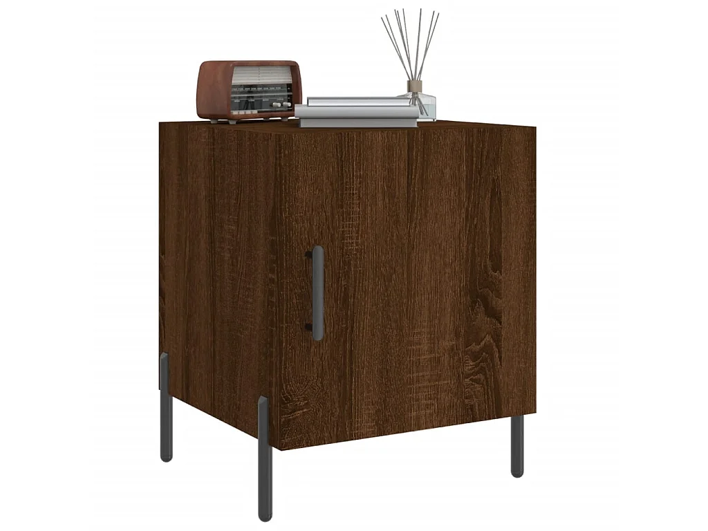 2er-Set Nachttische Nachtschrank Braun Eichen-Optik 40x40x50 cm Holzwerkstoff -RN87572