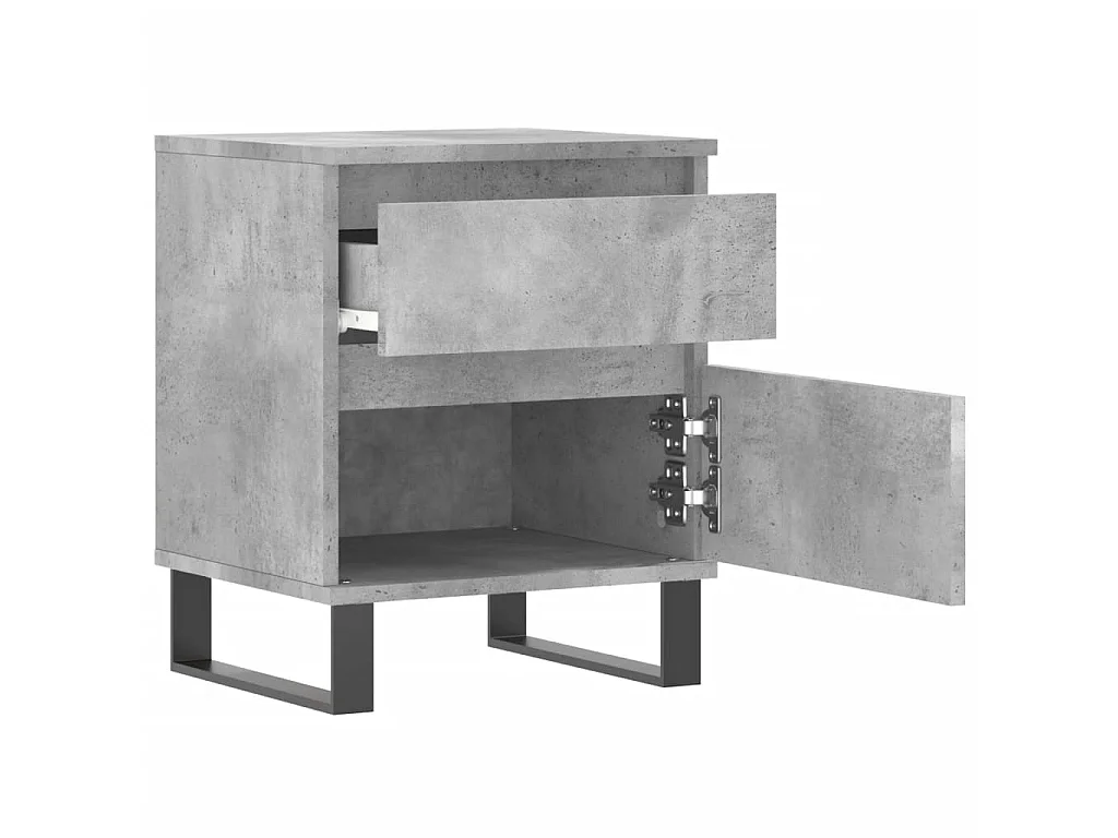 Nachttisch Betongrau Nachtschrank 40x35x50 cm Holzwerkstoff -RN27118