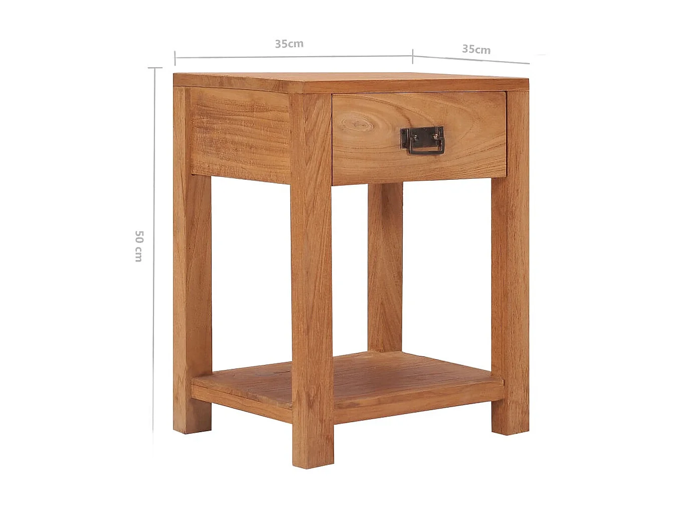 Nachttisch Nachtschrank 35x35x50 cm Massivholz Teak -RN27243