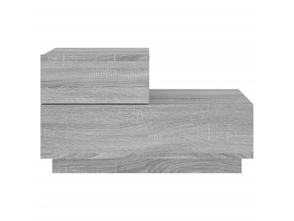 Nachttisch Nachtschrank mit LED-Leuchten Grau Sonoma 70x36x40,5 cm -RN88014