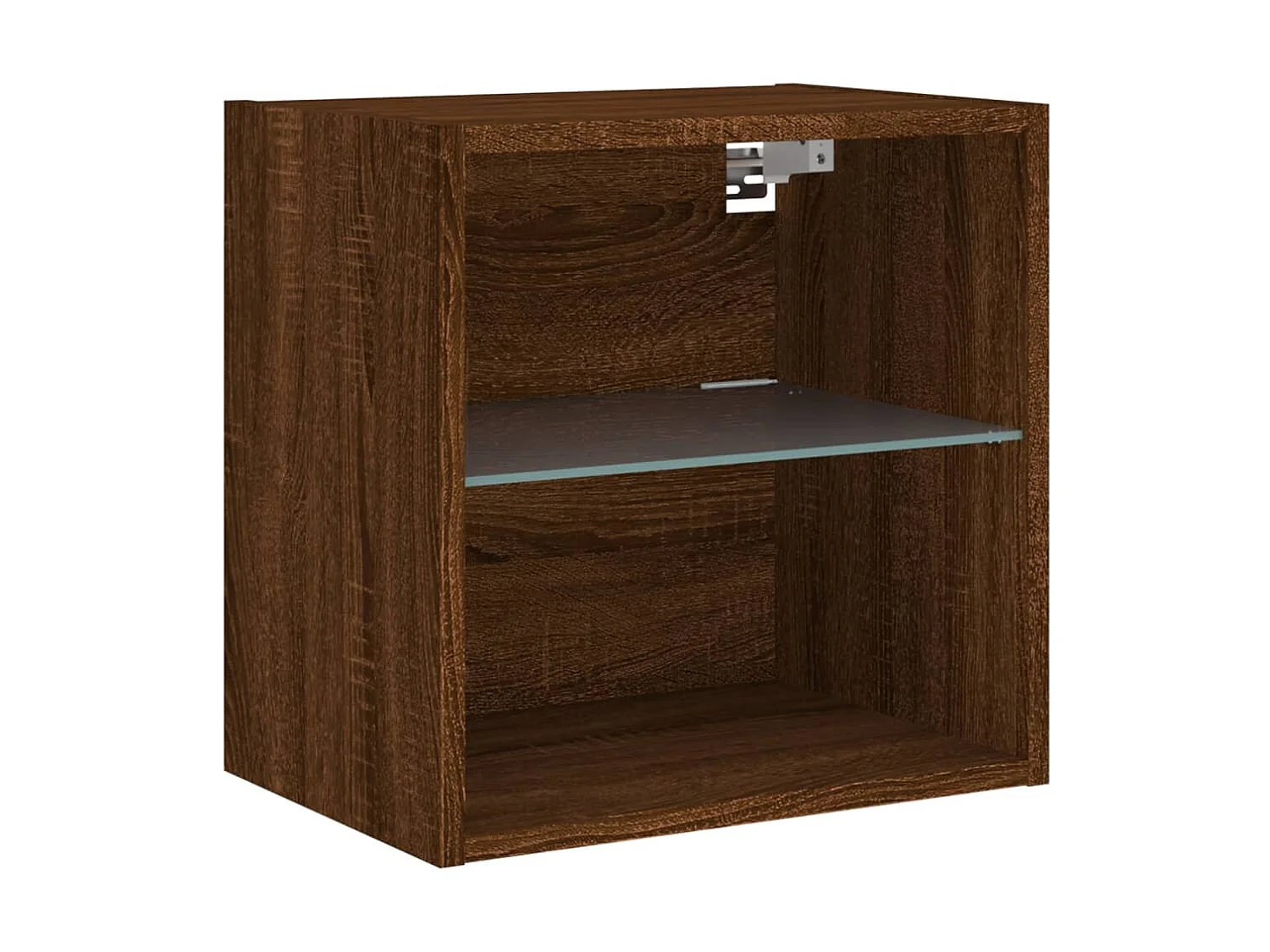 Wand-Nachttisch Nachtschrank mit LED-Leuchten Braun Eichen-Optik -RN56389