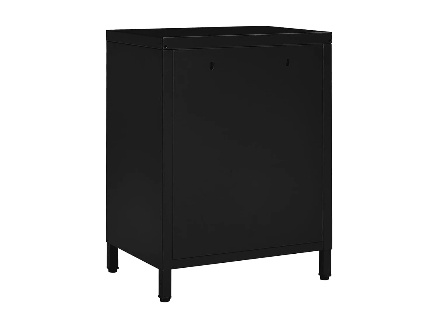 Nachttisch Nachtschrank Schwarz 40x30x54,5 cm Stahl und Glas -RN44773