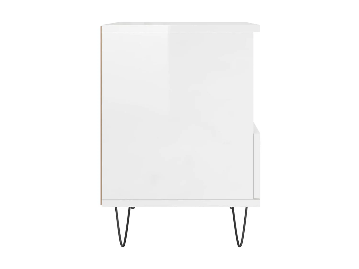 Nachttisch Nachtschrank Hochglanz-Weiß 40x35x50 cm Holzwerkstoff -RN36642