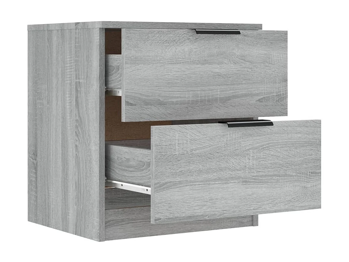 2er-Set Nachttische Nachtschrank Grau Sonoma Holzwerkstoff -RN95309