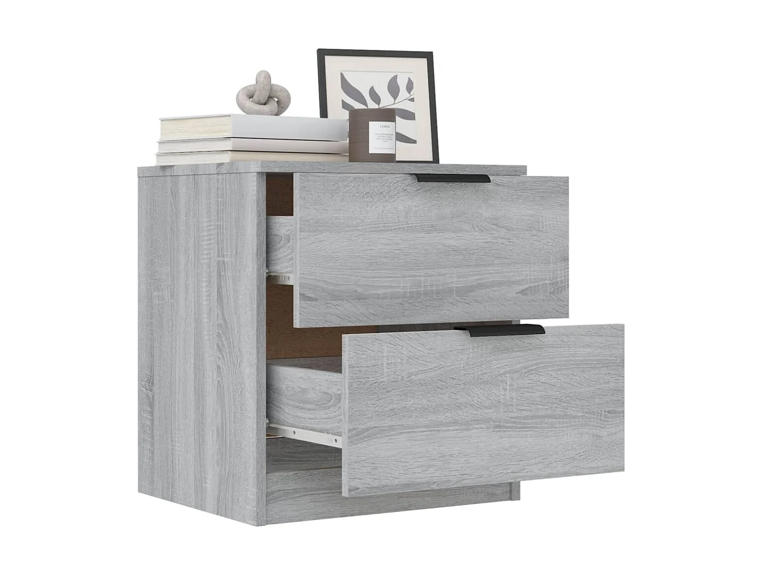 2er-Set Nachttische Nachtschrank Grau Sonoma Holzwerkstoff -RN95309