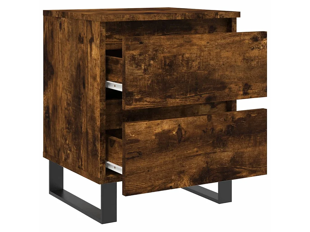 Nachttisch Nachtschrank Räuchereiche 40x35x50 cm Holzwerkstoff -RN82623