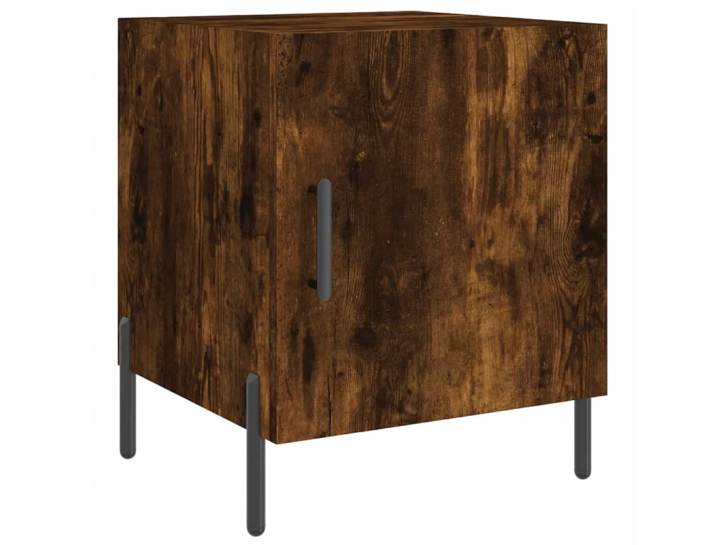 2er-Set Nachttische Nachtschrank Räuchereiche 40x40x50 cm Holzwerkstoff -RN97493